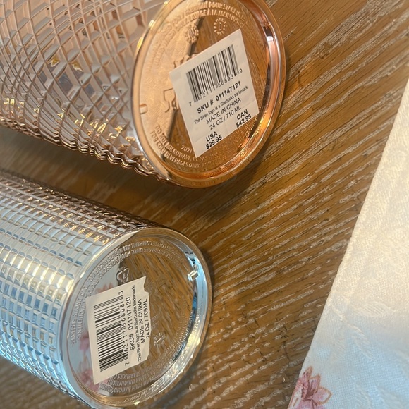 Starbucks bundle of 2 Holiday Silver Venti Tumbler. 24oz Tumbler- Rose Gold - Picture 2 of 3